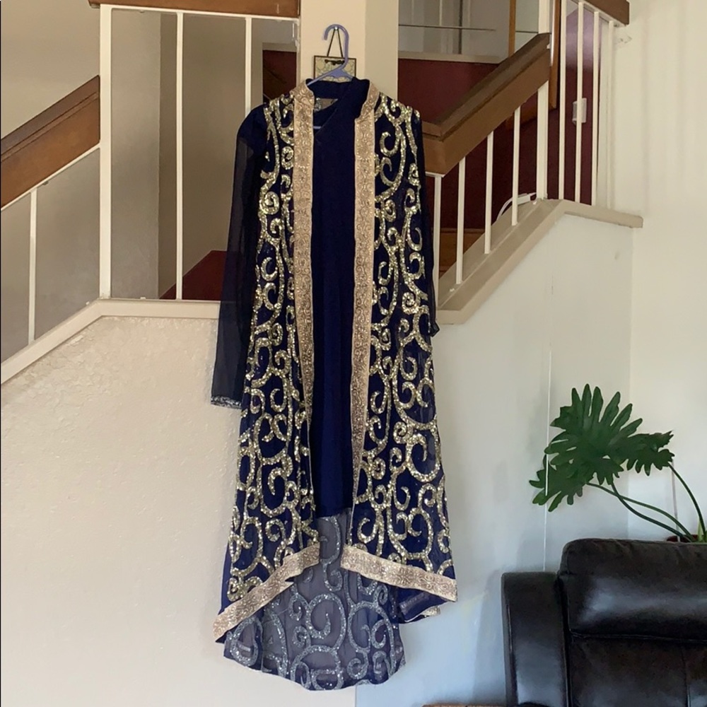Pakistani Navy blue shirt and jacket